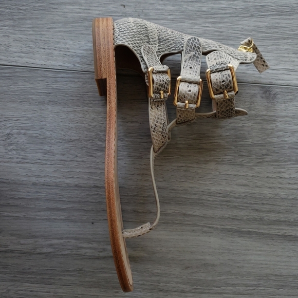 Joie Eri Snake Print Leather Gladiator Sandals - Picture 8 of 9